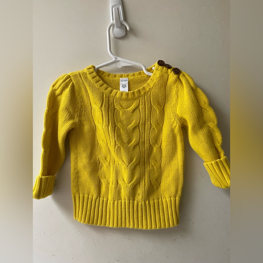 Old navy girls yellow button detail sweater